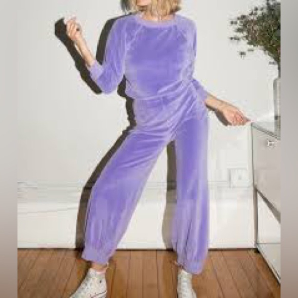 Suzie kondi Lavender raglan sleeve top velour